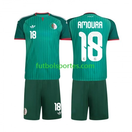 Camiseta Argelia Mohamed Amoura 18 Niño Segunda Equipación 2026